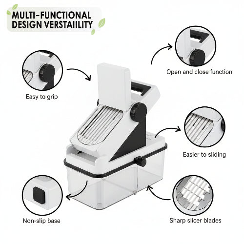 2 in 1 Multi-Purpose Vegetable & Fruit Grater, Slicer, Cutter & Chopper