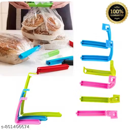 hometoolhub Multi size Food sealing clips | food bag clips| plastic food sealer for kitchen| bag clips| plastic sealing clips(Set of 18)