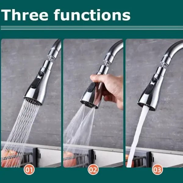 360° Rotating Faucet Extender with 3 Water Modes -  Kitchen Sink Tap Nozzle Sprayer | Water Saving |  Easy Install