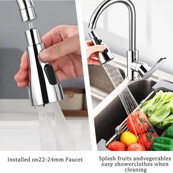 360° Rotating Faucet Extender with 3 Water Modes -  Kitchen Sink Tap Nozzle Sprayer | Water Saving |  Easy Install
