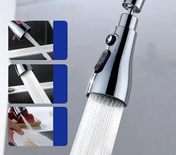 360° Rotating Faucet Extender with 3 Water Modes -  Kitchen Sink Tap Nozzle Sprayer | Water Saving |  Easy Install