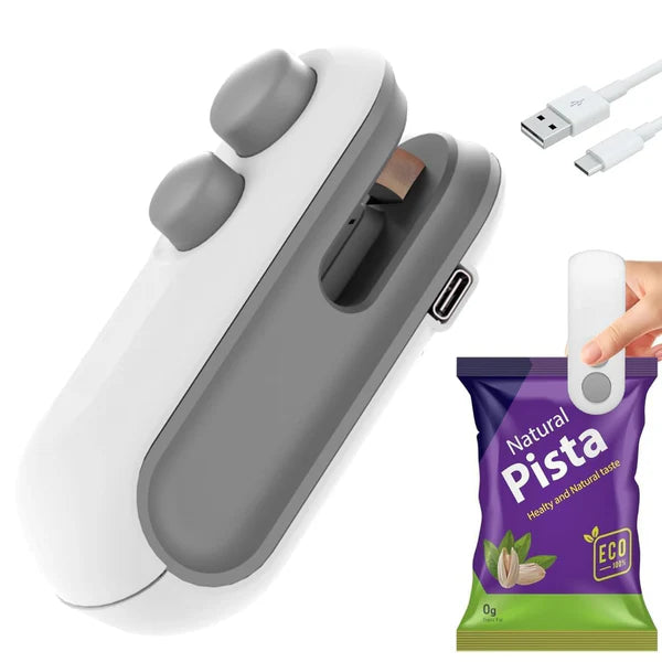 USB Rechargeable Mini Bag Sealer & Cutter | Portable Food Storage Heat Sealer