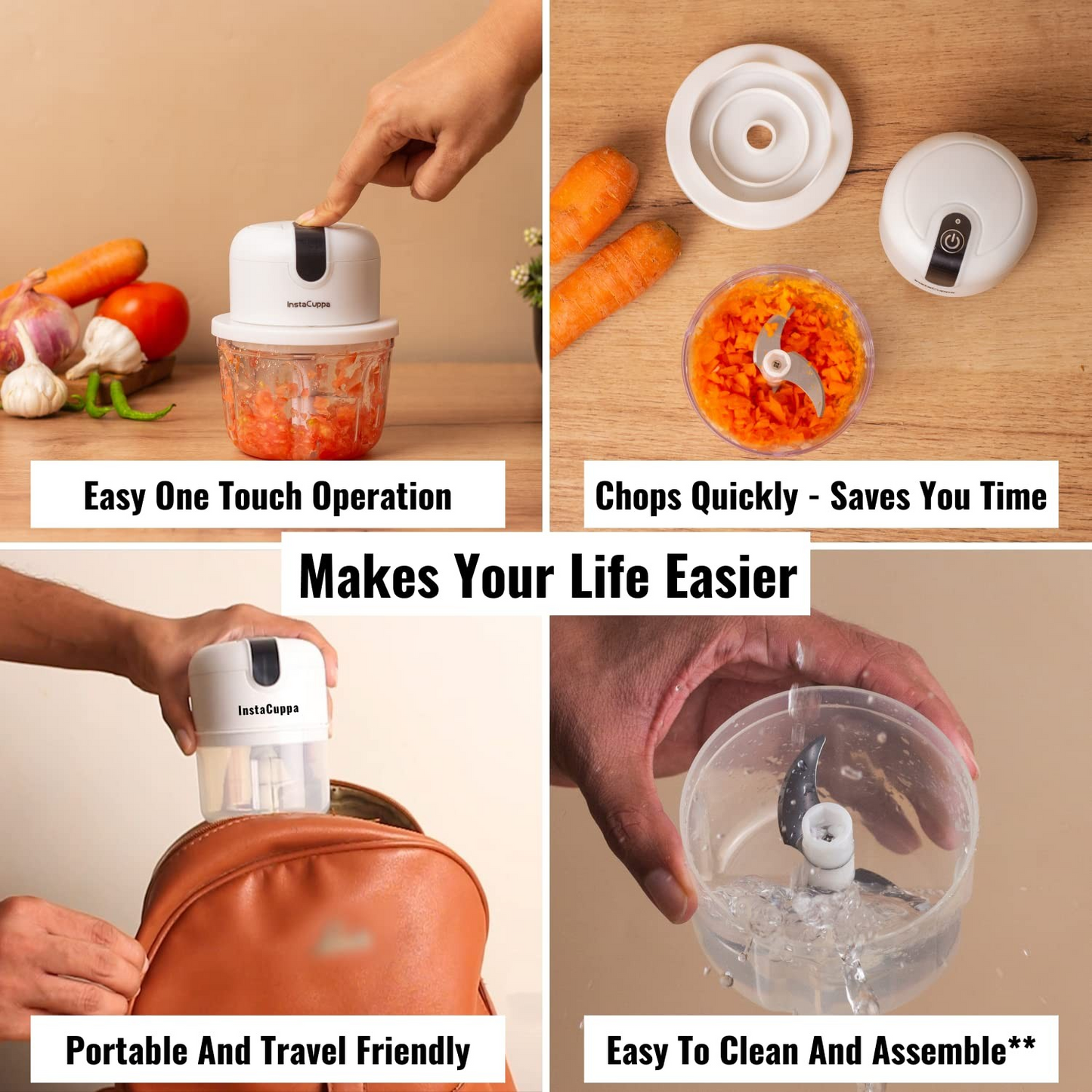 Mini Electric Garlic & Vegetable Chopper - USB Rechargeable
