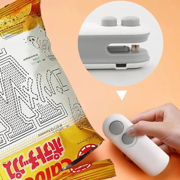 USB Rechargeable Mini Bag Sealer & Cutter | Portable Food Storage Heat Sealer