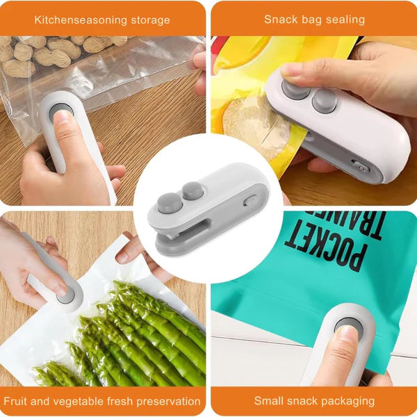 USB Rechargeable Mini Bag Sealer & Cutter | Portable Food Storage Heat Sealer