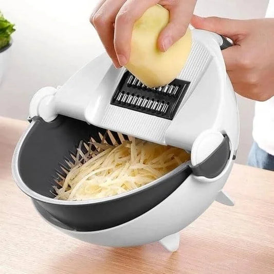 10 in 1 Multifunctional Vegetable Fruits Cutter/Slicer Shredder with Rotating Drain Basket