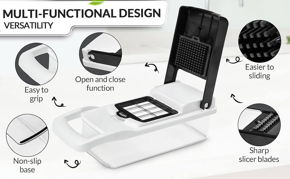 2 in 1 Multi-Purpose Vegetable & Fruit Grater, Slicer, Cutter & Chopper