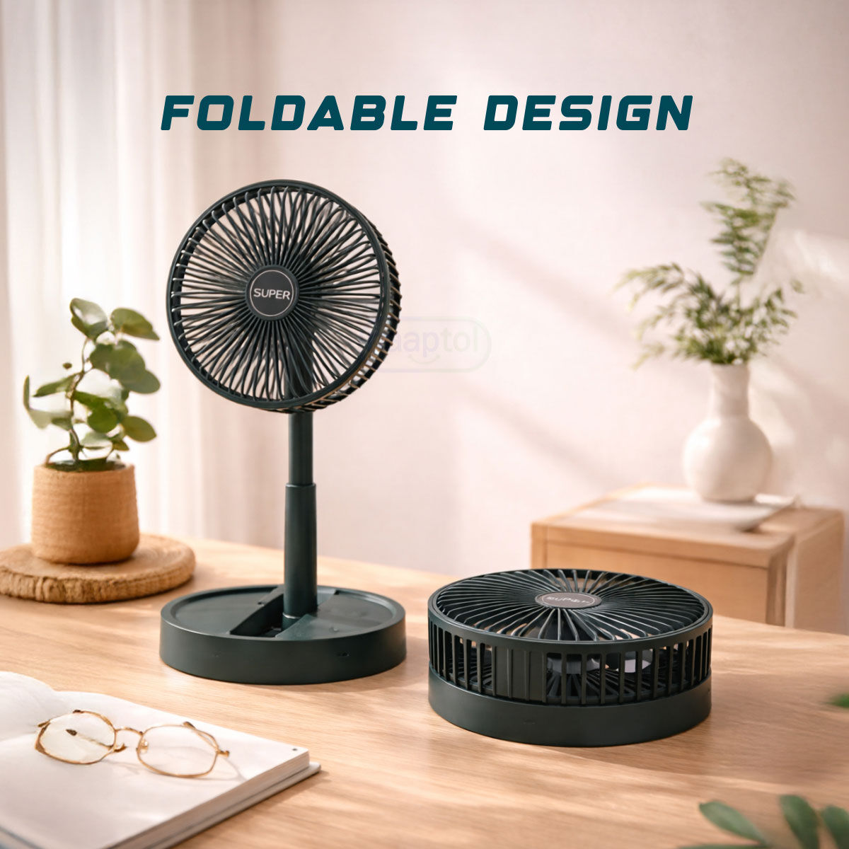 Portable Rechargeable Mini Fan | USB, 3-Speed, Travel & Office