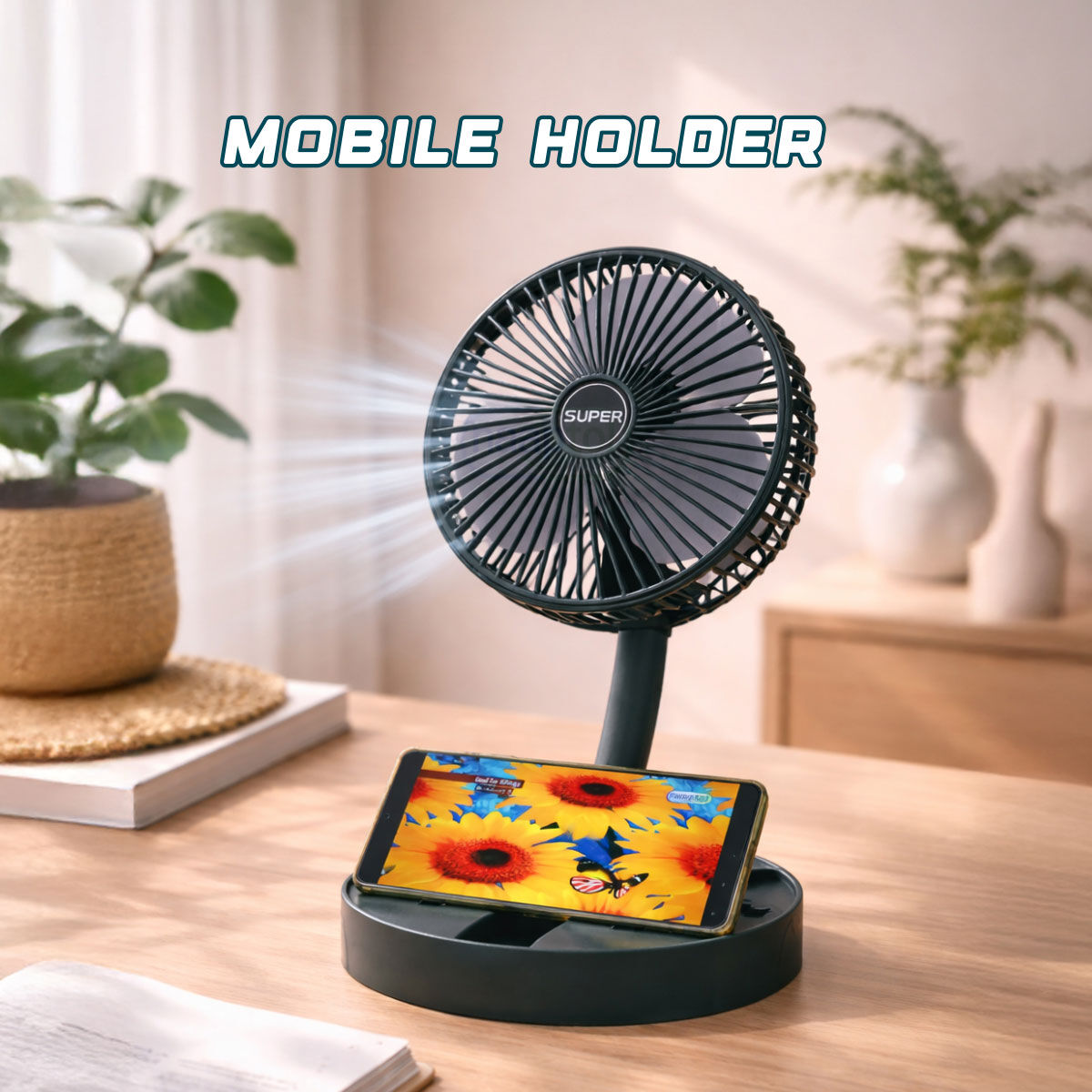 Portable Rechargeable Mini Fan | USB, 3-Speed, Travel & Office